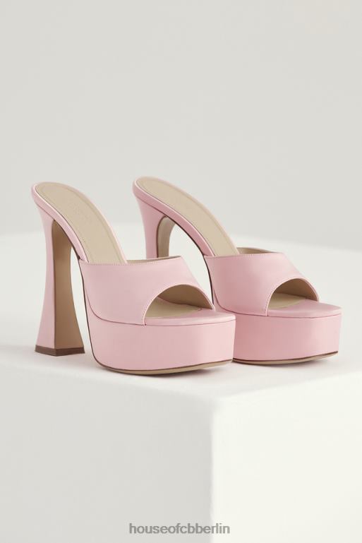 House of CB Alessandra rosa Satin-Plateau-Pantoletten Schuhe ZFD801066