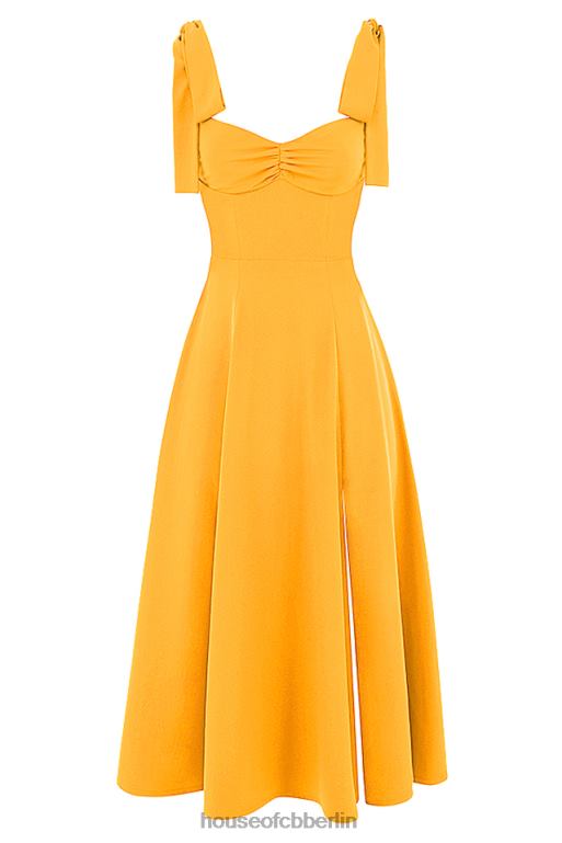 House of CB Alicia Tangerine Midi-Sommerkleid Kleidung ZFD80464