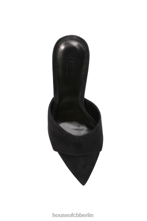 House of CB Andromeda spitzes Maultier aus schwarzem Wildleder Schuhe ZFD801112