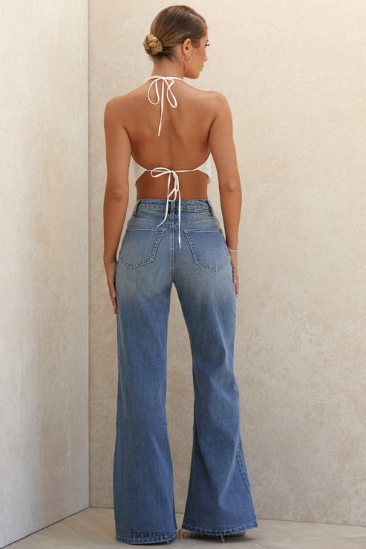 House of CB Antonia-Jeans mit hoher Taille und weitem Bein Kleidung ZFD80645