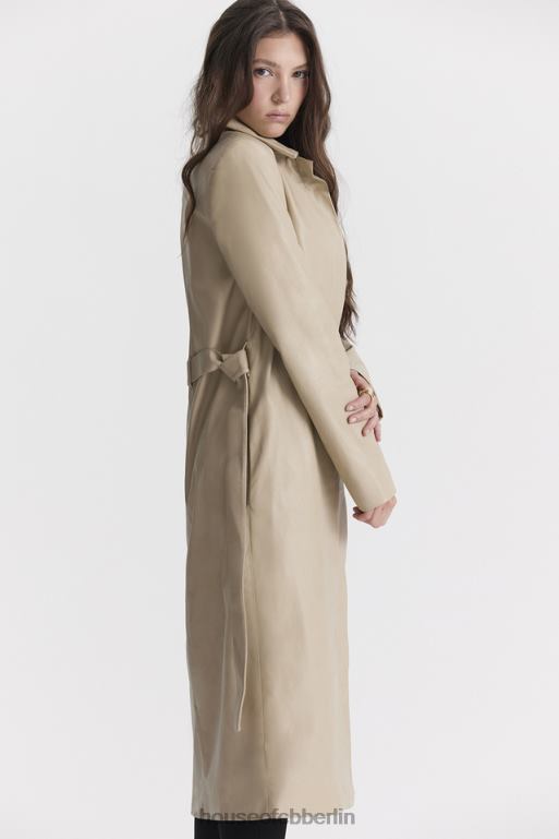 House of CB Ariel beige veganer Leder-Trenchcoat Kleidung ZFD801030