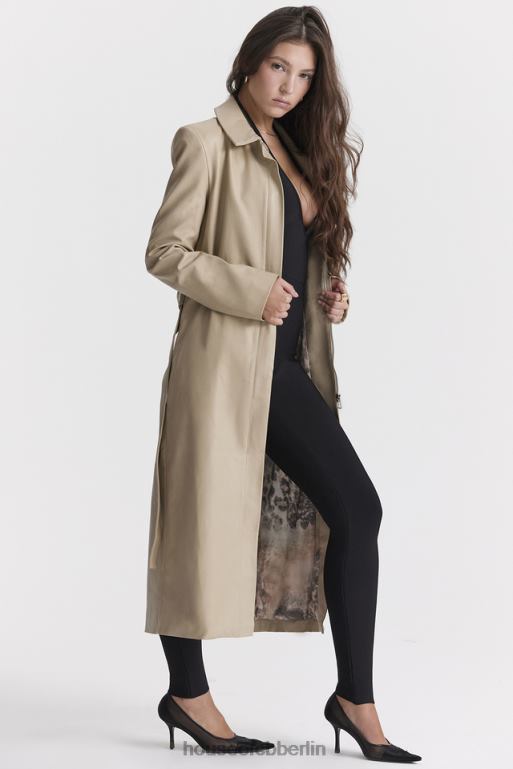 House of CB Ariel beige veganer Leder-Trenchcoat Kleidung ZFD801030