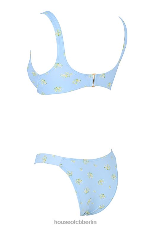 House of CB Babyblauer Mariposa-Bikini mit Blumenmuster Kleidung ZFD801238