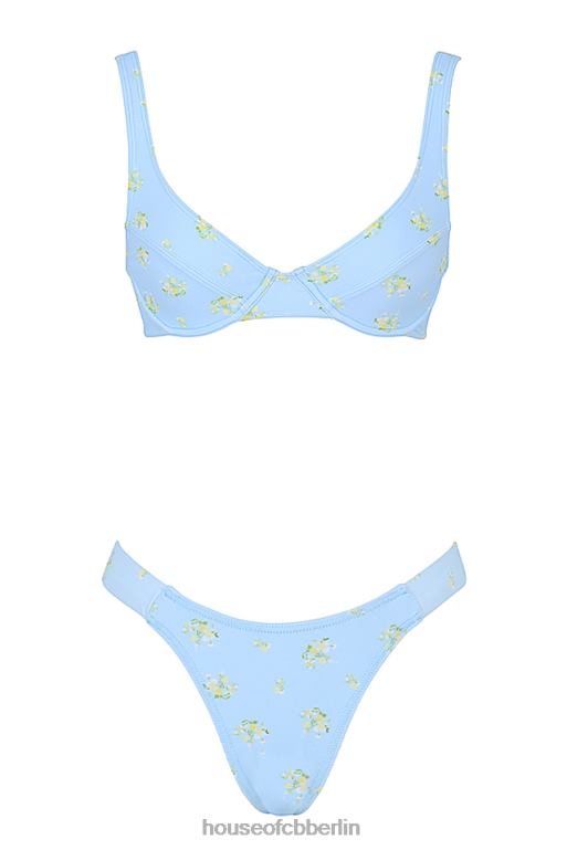 House of CB Babyblauer Mariposa-Bikini mit Blumenmuster Kleidung ZFD801238