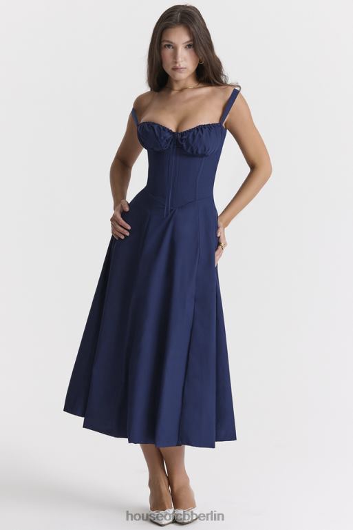 House of CB Carmen Bustier-Sommerkleid in französischer Marineblau Kleidung ZFD80286