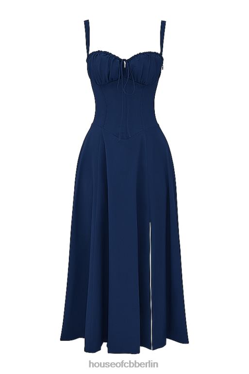 House of CB Carmen Bustier-Sommerkleid in französischer Marineblau Kleidung ZFD80286