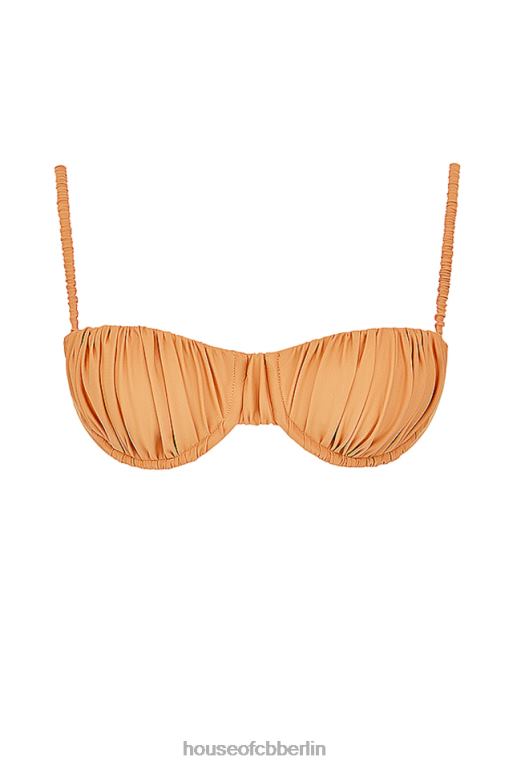 House of CB Cassis hellorange gerafftes Bikinioberteil Kleidung ZFD801167