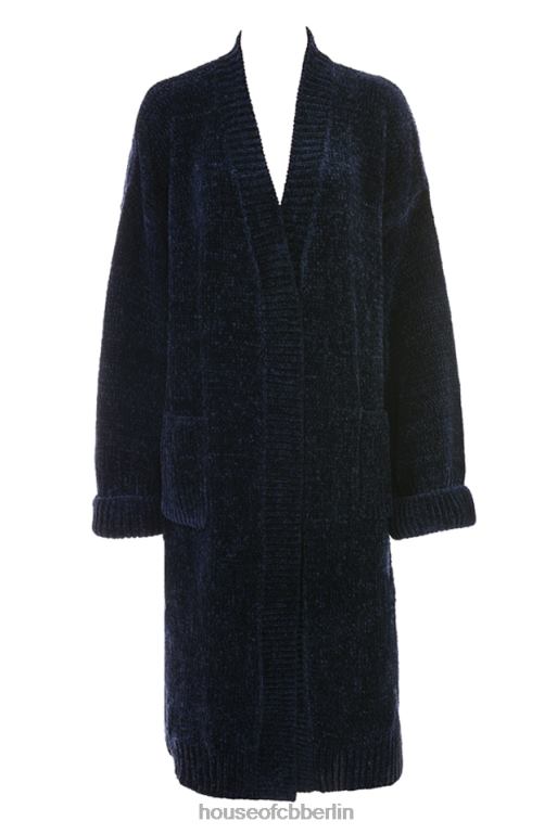 House of CB Celine Navy Chenille Slouchy Cardigan Kleidung ZFD801044