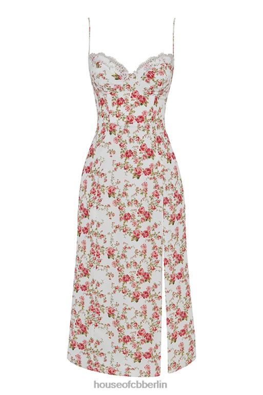 House of CB Charlotte Rose Print Korsett Midi-Sommerkleid Kleidung ZFD80431