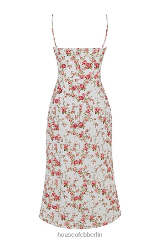 House of CB Charlotte Rose Print Korsett Midi-Sommerkleid Kleidung ZFD80431