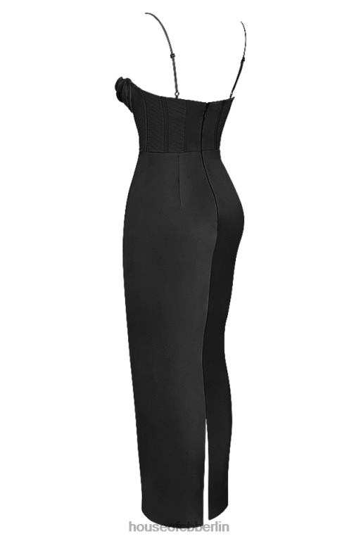 House of CB Charmaine schwarzes Korsett-Maxikleid Kleidung ZFD80474