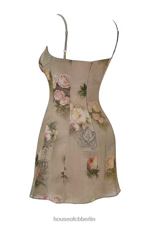 House of CB Christiana Vintage Minikleid mit Blumenmuster Kleidung ZFD80282