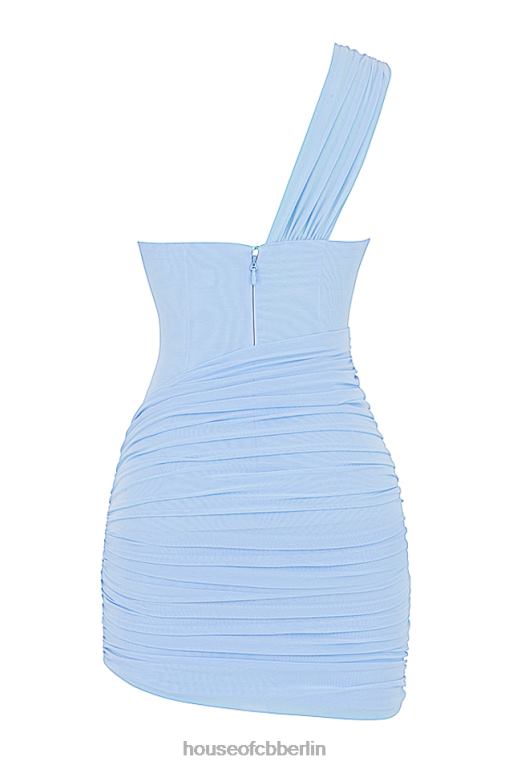 House of CB Clementine babyblaues Minikleid mit Ausschnitten Kleidung ZFD80542