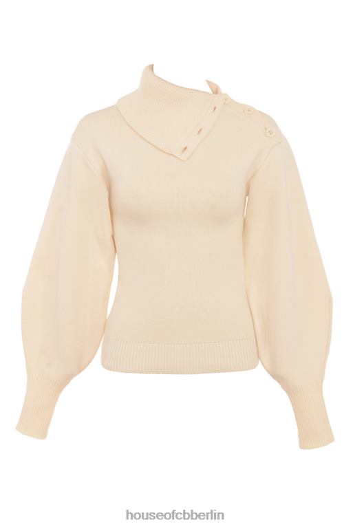 House of CB Cremefarbener Adelita-Pullover aus Kaschmirmischung Kleidung ZFD80655