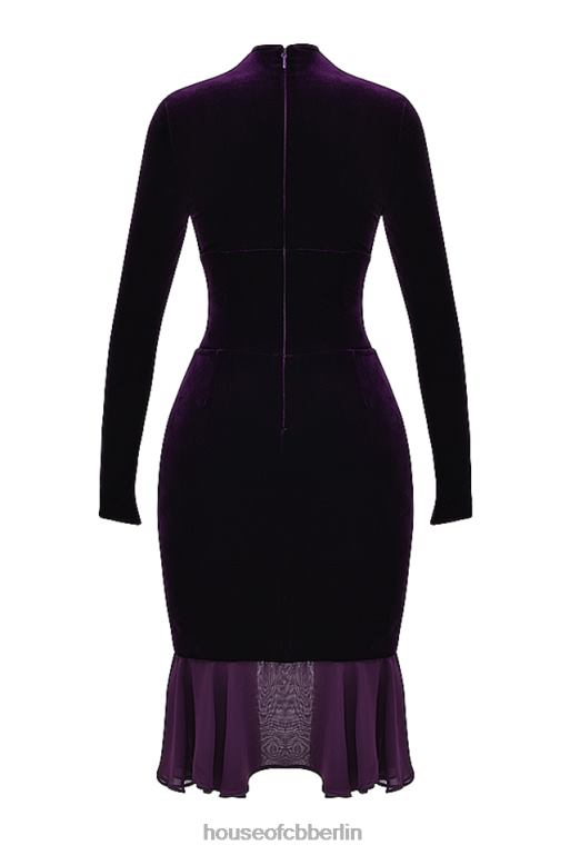 House of CB Dahna dunkelviolettes Samtkorsettkleid Kleidung ZFD80327