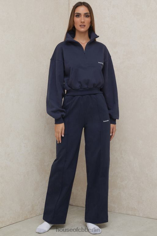 House of CB Dina Navy Jogginghose mit geradem Bein Kleidung ZFD801001