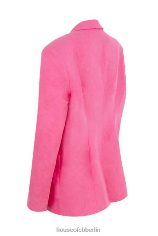 House of CB Domina Pinker übergroßer Blazer aus Leinenmischung Kleidung ZFD801051