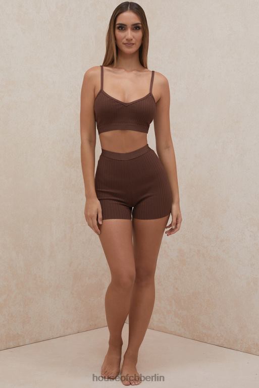 House of CB Eden Chocolate Bandage-Shorts Kleidung ZFD80986