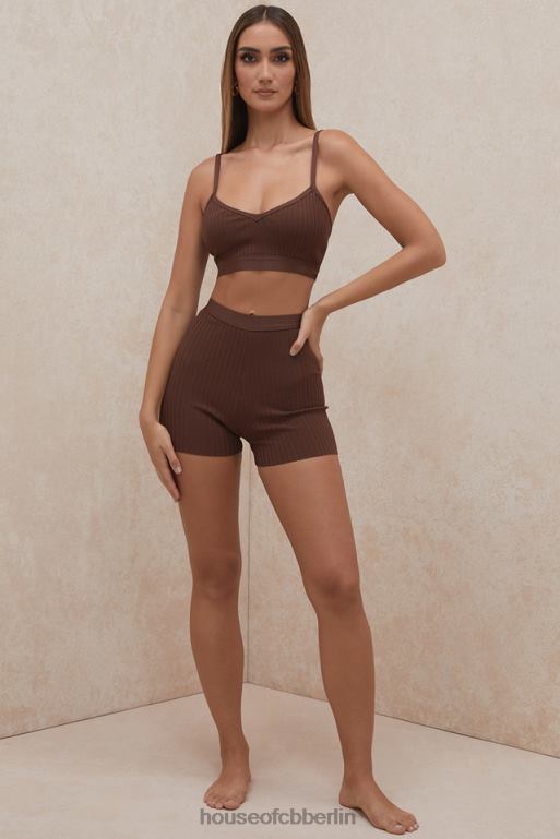 House of CB Eden Chocolate Bandage-Shorts Kleidung ZFD80986