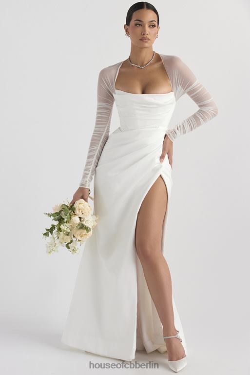 House of CB Elise Brautkleid aus weißem Satin Hochzeiten ZFD801143