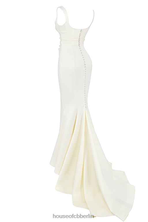 House of CB Emilie Brautkleid im Meerjungfrau-Stil aus cremefarbenem Satin Hochzeiten ZFD801141