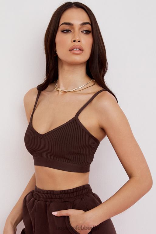 House of CB Evie braunes Bandage-Bralette Kleidung ZFD80760