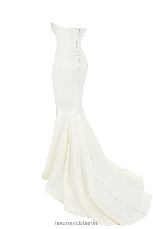 House of CB Giselle trägerloses Brautkleid aus elfenbeinfarbenem Satin Hochzeiten ZFD801140