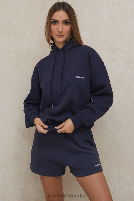 House of CB Halo Navy übergroßer Kapuzenpullover Kleidung ZFD80796