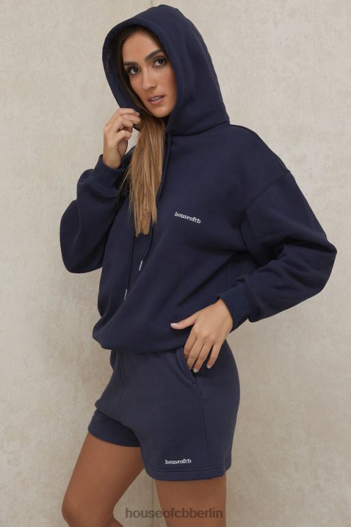 House of CB Halo Navy übergroßer Kapuzenpullover Kleidung ZFD80796