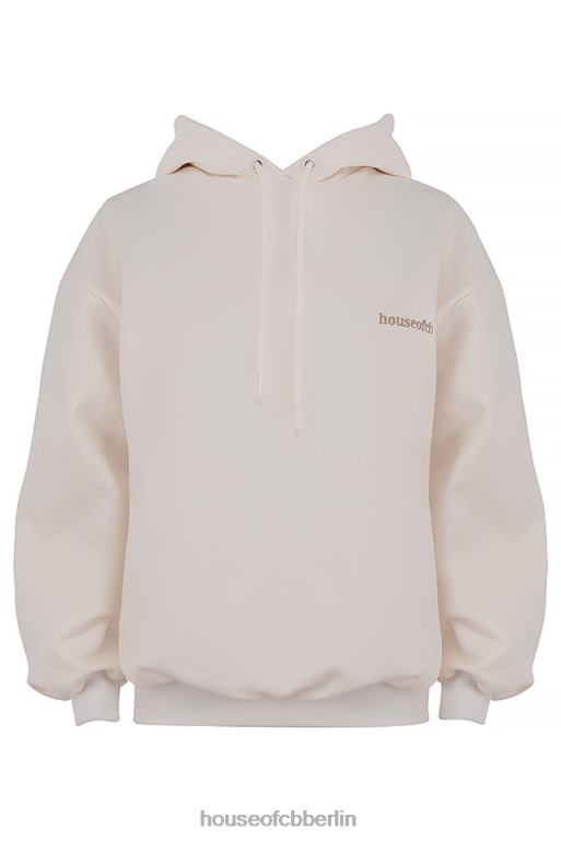 House of CB Halo Off White übergroßer Kapuzenpullover Kleidung ZFD80792