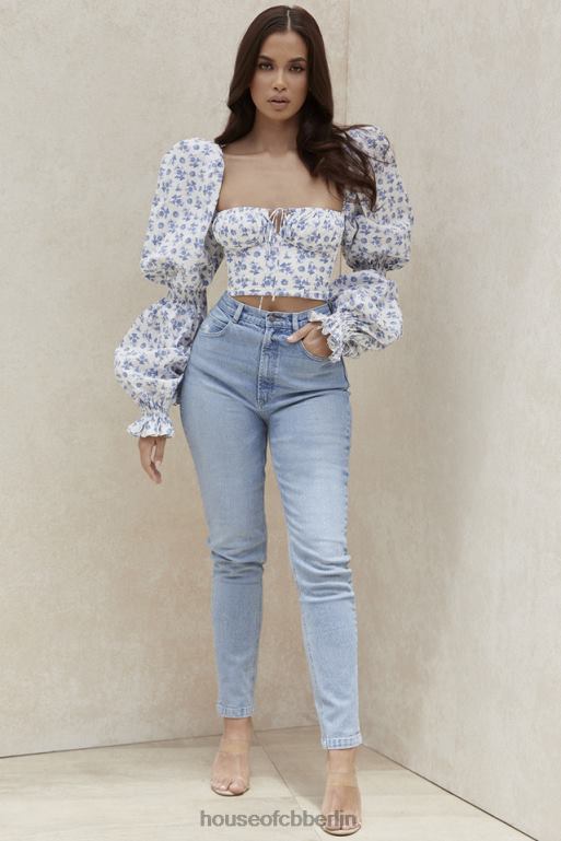 House of CB Hellblaue Jeans mit hoher Taille von Bria Kleidung ZFD80643