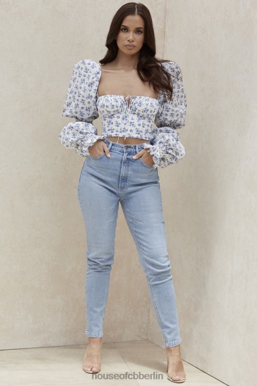 House of CB Hellblaue Jeans mit hoher Taille von Bria Kleidung ZFD80643