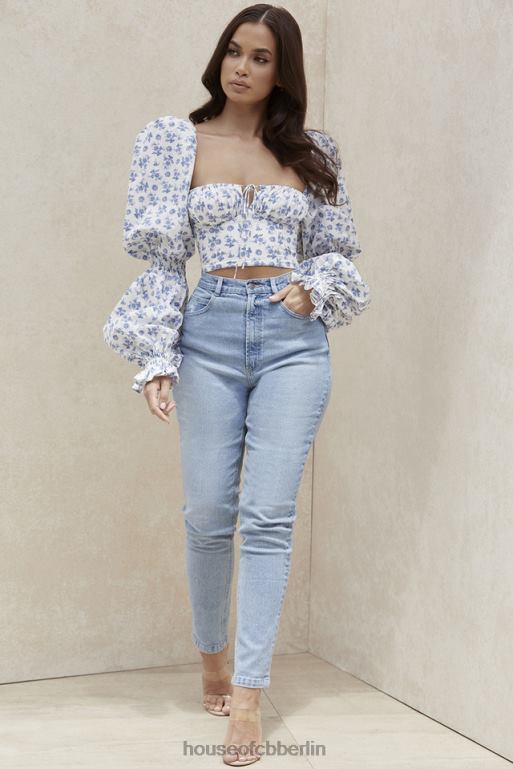 House of CB Hellblaue Jeans mit hoher Taille von Bria Kleidung ZFD80643