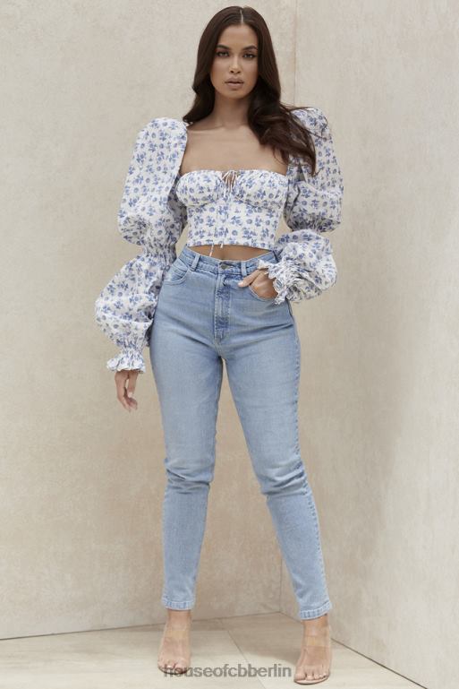 House of CB Hellblaue Jeans mit hoher Taille von Bria Kleidung ZFD80643