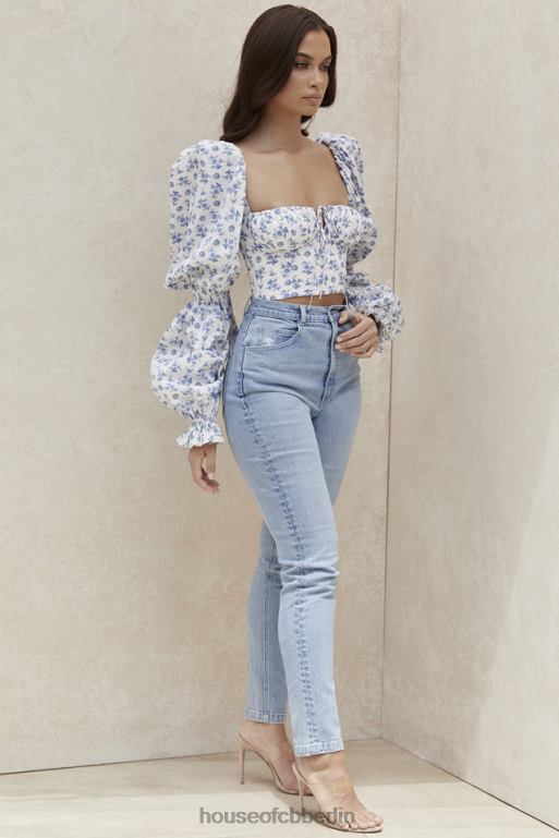 House of CB Hellblaue Jeans mit hoher Taille von Bria Kleidung ZFD80643