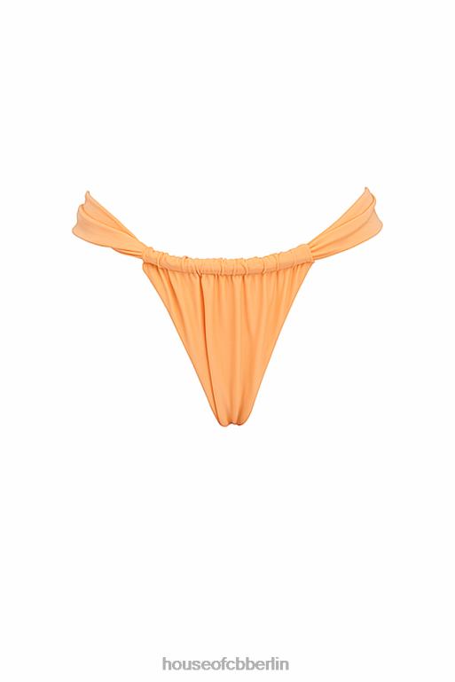 House of CB Hellorange geraffte Bikinihose mit hohem Beinausschnitt „athens“ Kleidung ZFD801168