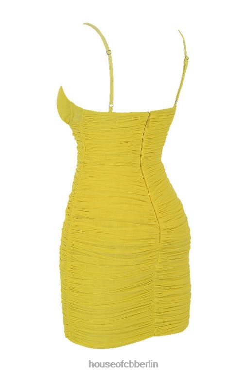 House of CB Herrin rockt Spotlight-Lemon-Netzkleid mit tiefem Ausschnitt Kleidung ZFD80578