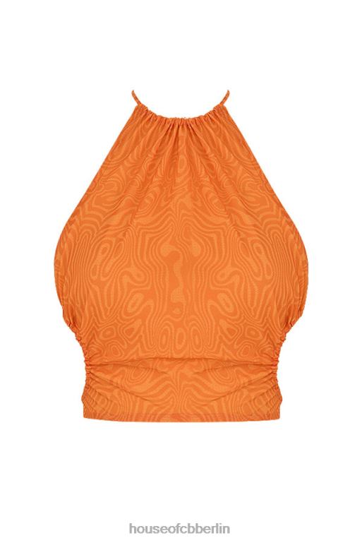 House of CB Herrin rockt das orangefarbene Neckholder-Crop-Top „Vacay Mode“ Kleidung ZFD80747