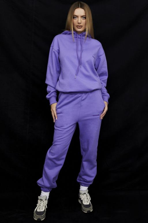 House of CB Himmelviolette Jogginghose mit Fleece-Rückseite Kleidung ZFD80947