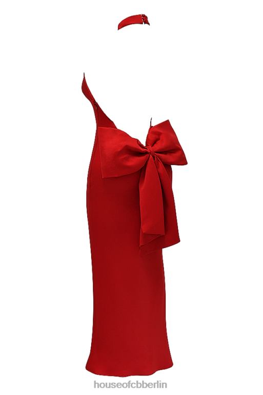 House of CB Ilaria rotes Neckholder-Kleid mit Schleife Kleidung ZFD80349