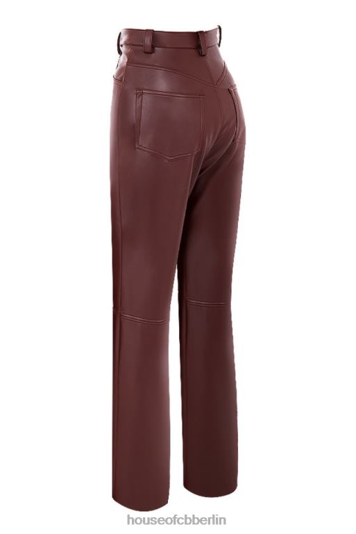 House of CB Inaya dunkelbraune Stretch-Hose aus veganem Leder Kleidung ZFD80979