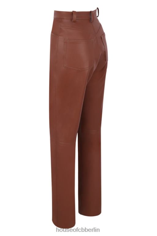 House of CB Inaya-hellbraune Stretch-Hose aus veganem Leder Kleidung ZFD801011