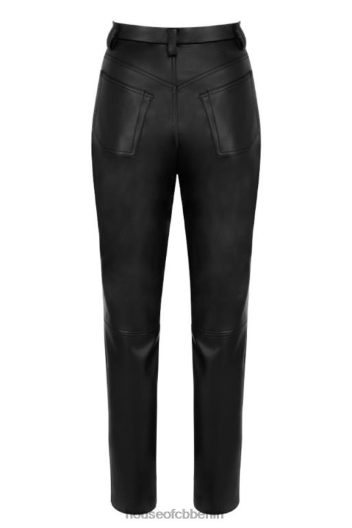 House of CB Inaya schwarze Stretch-Hose aus veganem Leder Kleidung ZFD801023