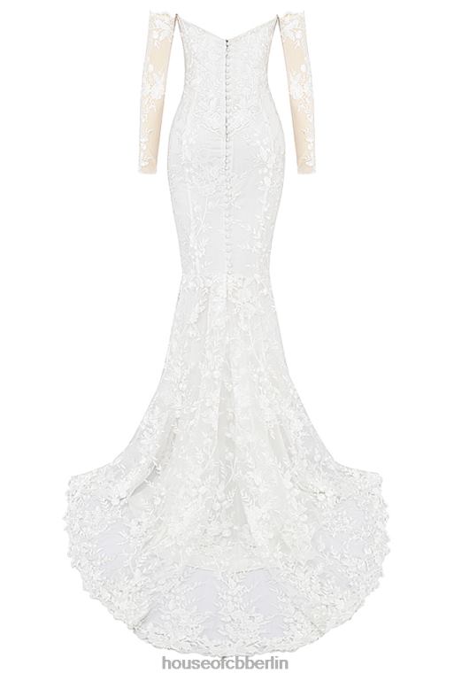 House of CB Isabelle weißes Spitzen-Brautkleid mit langen Ärmeln Hochzeiten ZFD801139