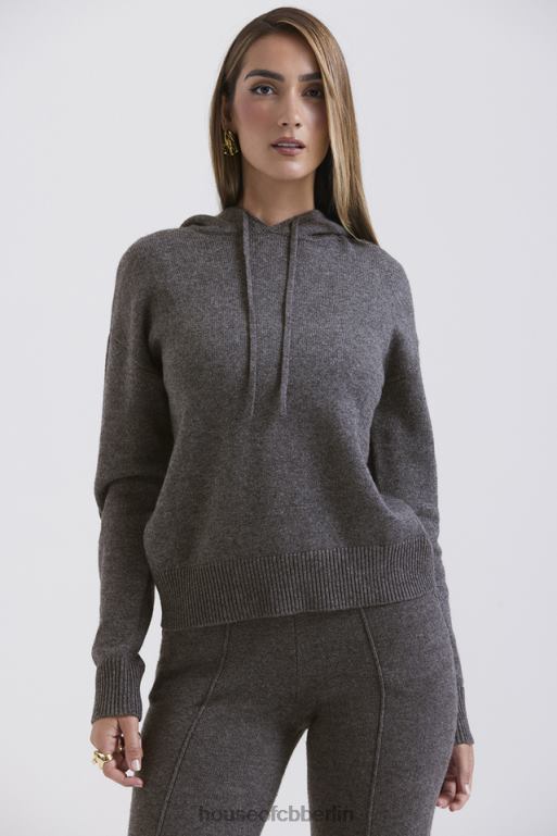 House of CB Jionni Kapuzenpullover aus anthrazitfarbener Kaschmirmischung Kleidung ZFD80650