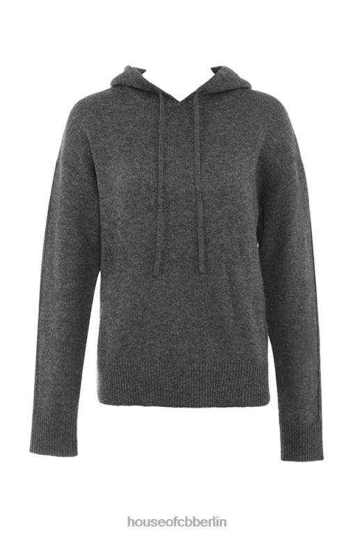 House of CB Jionni Kapuzenpullover aus anthrazitfarbener Kaschmirmischung Kleidung ZFD80650