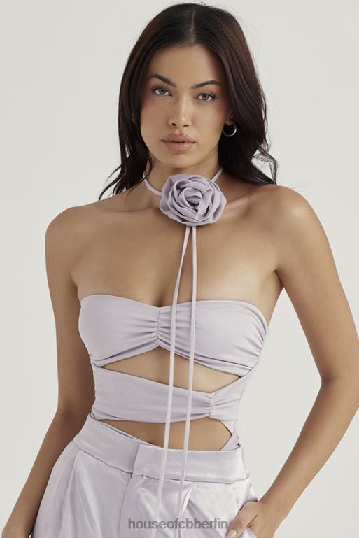 House of CB Joie grauer Body mit Blumenbesatz Kleidung ZFD80713