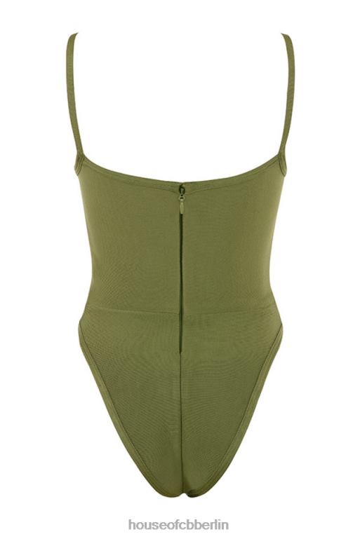 House of CB Kamila Olive Bandage-Body mit herzförmigem Ausschnitt Kleidung ZFD80756