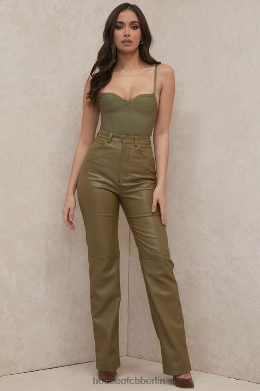 House of CB Kamila Olive Bandage-Body mit herzförmigem Ausschnitt Kleidung ZFD80756