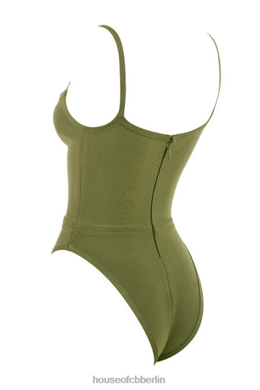 House of CB Kamila Olive Bandage-Body mit herzförmigem Ausschnitt Kleidung ZFD80756